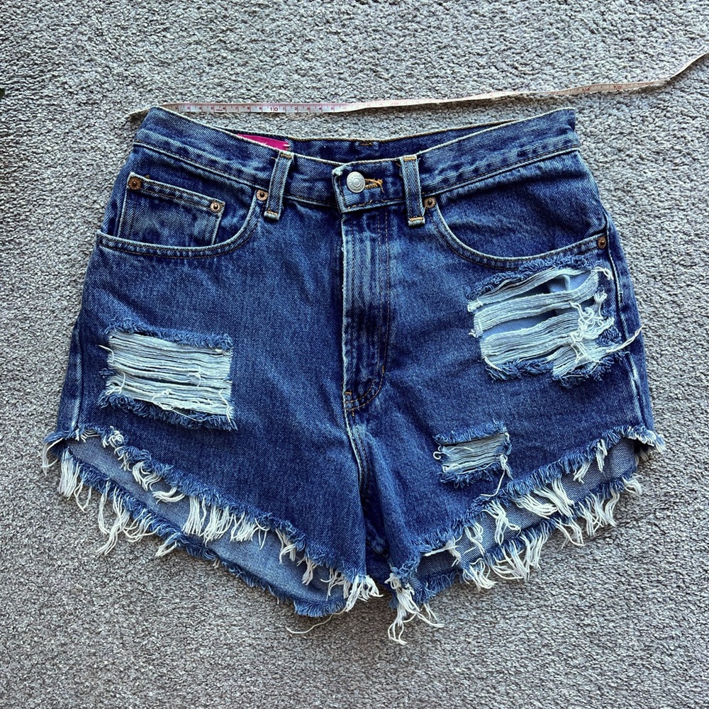 High Waisted Denim Cutoff Shorts